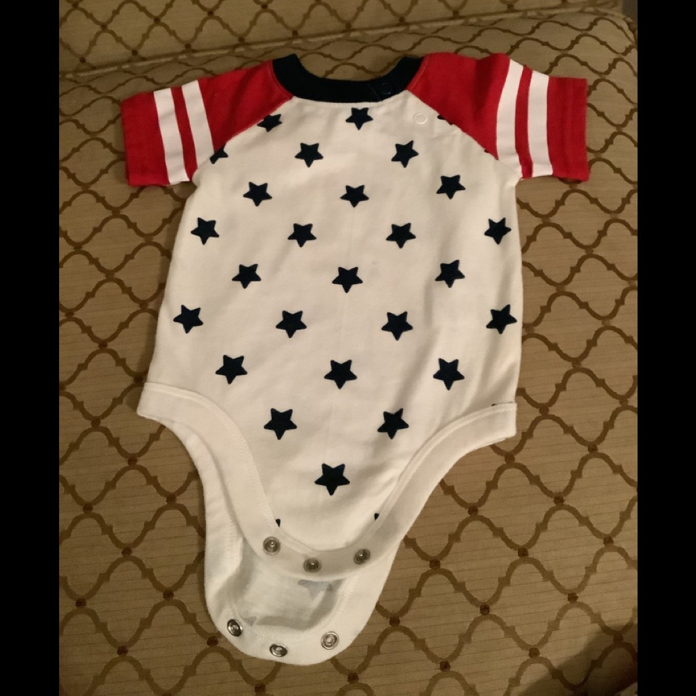 Celebrate patriotic red white and blue onesie with stars and stripes 3 /…